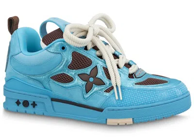 Pre-owned Louis Vuitton Men's  Skate Trainer Sneakers In Blue/brown In Multi