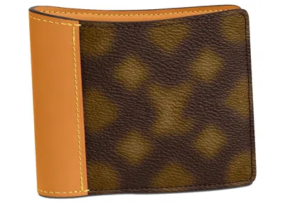 Pre-owned Louis Vuitton Men's  Slender Wallet Blurry Monogram In Brown
