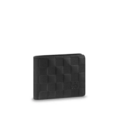 Pre-owned Louis Vuitton Men's  Slender Wallet Damier Infini In Black