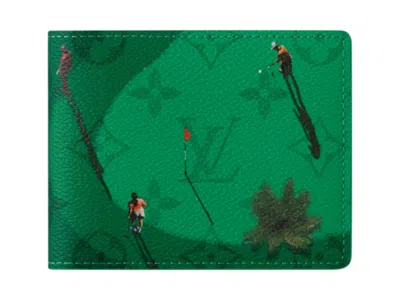 Pre-owned Louis Vuitton Men's  Slender Wallet In Green