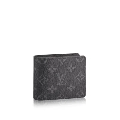 Pre-owned Louis Vuitton Men's  Slender Wallet Monogram Eclipsein Black/grey