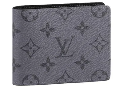 Pre-owned Louis Vuitton Men's  Slender Wallet Monogram In Eclipse Reverse In Black