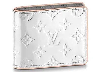 Pre-owned Louis Vuitton Men's  Slender Wallet Monogram In Mirror In Silver
