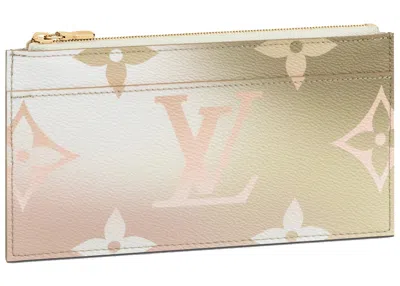 Pre-owned Louis Vuitton Men's  Slim Purse In Sunset Kaki In Orange