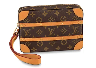Pre-owned Louis Vuitton Men's  Soft Trunk Pouch Monogram In Brown