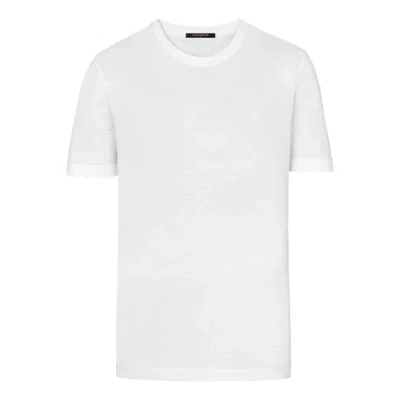 Pre-owned Louis Vuitton Men's  Solid Color Round Neck Short Sleeve White T-shirt