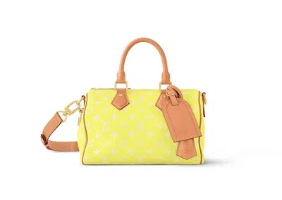 Pre-owned Louis Vuitton Men's  Speedy P9 Bandouliere 25 In Lemonade Yellow
