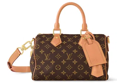 Pre-owned Louis Vuitton Men's  Speedy P9 Bandoulière 25 Monogram Leather In Brown Monogram