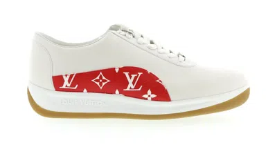 Pre-owned Louis Vuitton Men's  Sport Supreme Monogram Sneakers In White/red/gum