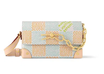 Pre-owned Louis Vuitton Men's  Steamer Wearable Wallet Damier In Heritage White