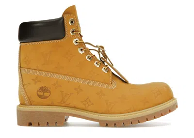 Pre-owned Louis Vuitton Men's  Timberland 6" Ankle Boot Monogram Sneakers In Wheat