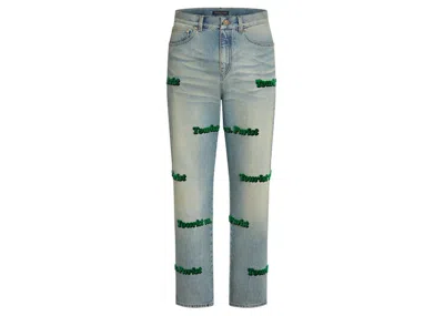 Pre-owned Louis Vuitton Men's  Tourist Vs Purist Tuffetage Denim Pants In Green