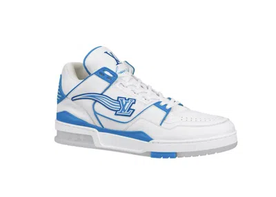 Pre-owned Louis Vuitton Men's  Trainer Azur Sneakers In White/blue
