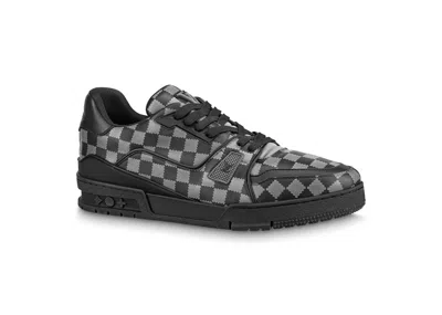 Pre-owned Louis Vuitton Men's  Trainer Damier Sneakers In Black/grey
