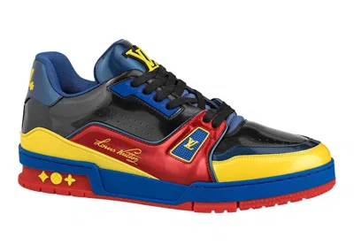 Pre-owned Louis Vuitton Men's  Trainer Marine Sneakers In Black/red/yellow In Multi