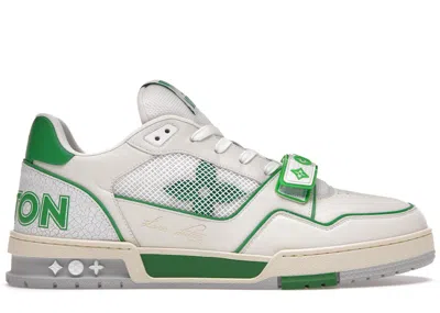 Pre-owned Louis Vuitton Men's  Trainer Mesh Sneakers In White/green