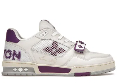 Pre-owned Louis Vuitton Men's  Trainer Mesh Sneakers In White/violet