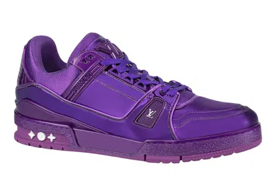 Pre-owned Louis Vuitton Men's  Trainer Metallic Sneakers In Purple