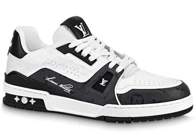 Pre-owned Louis Vuitton Men's  Trainer Mini Monogram Sneakers In Black/grey/white In Multi