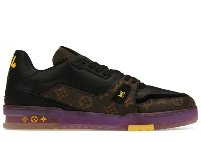 Pre-owned Louis Vuitton Men's  Trainer Monogram Sneakers In Black/brown/purple