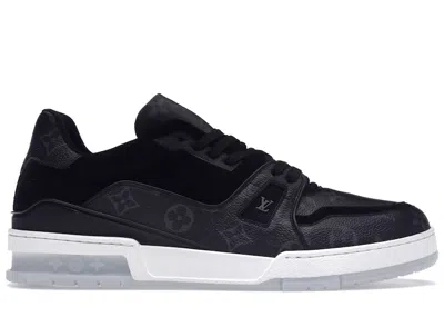 Pre-owned Louis Vuitton Men's  Trainer Monogram Sneakers In Black/white