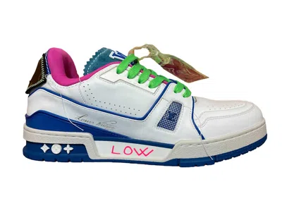 Pre-owned Louis Vuitton Men's  Trainer Neon Sneakers In Blue/white/green In Multi