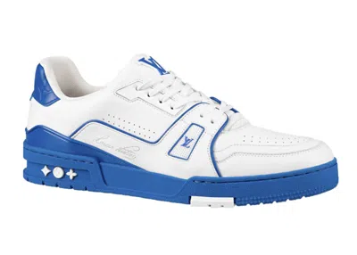 Pre-owned Louis Vuitton Men's  Trainer Signature Sneakers In White/blue