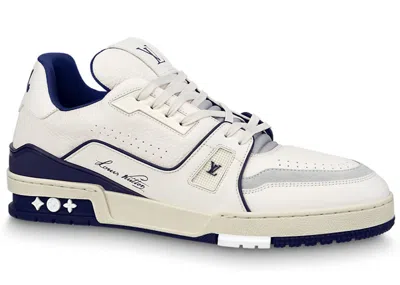 Pre-owned Louis Vuitton Men's  Trainer Sneakers In Marine/white In Multi