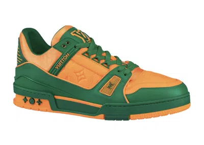 Pre-owned Louis Vuitton Men's  Trainer Sneakers In Orange/green