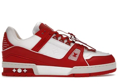 Pre-owned Louis Vuitton Men's  Trainer Sneakers In Red/white