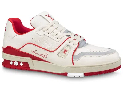 Pre-owned Louis Vuitton Men's  Trainer Sneakers In Red/white