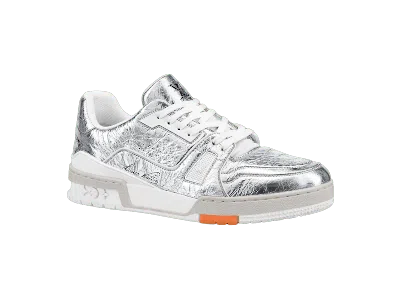 Pre-owned Louis Vuitton Men's  Trainer Sneakers In Silver/white In Multi