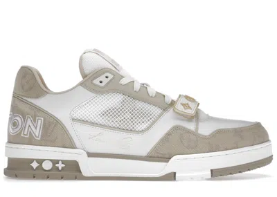 Pre-owned Louis Vuitton Men's  Trainer Sneakers In White/beige