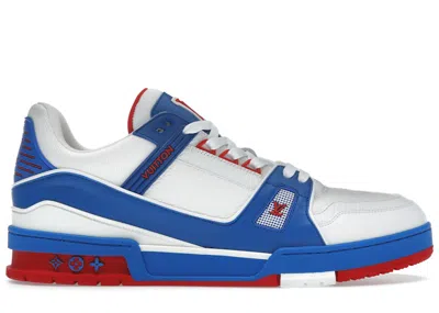 Pre-owned Louis Vuitton Men's  Trainer Sneakers In White/blue/red In Multi