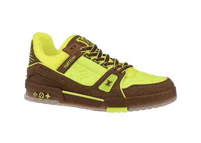 Pre-owned Louis Vuitton Men's  Trainer Sneakers In Yellow/brown