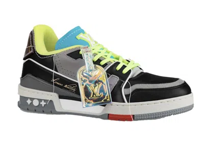 Pre-owned Louis Vuitton Men's  Trainer Ss21 Sneakers In Black/grey/green In Multi