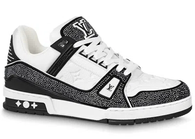 Pre-owned Louis Vuitton Men's  Trainer Swarovski Sneakers In Black/white