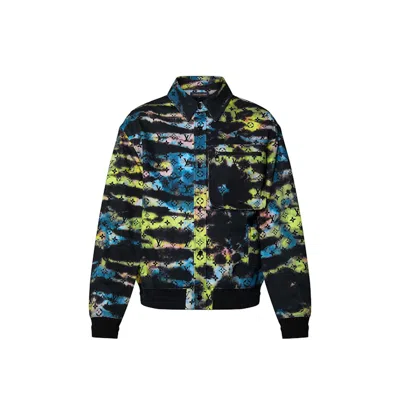 Pre-owned Louis Vuitton Men's  Upcycled Denim Blouson In With Monogram Tie/dye Motif In Multi