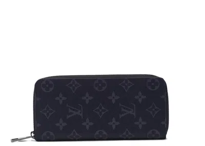Pre-owned Louis Vuitton Men's  Vertical Zippy Wallet Monogram Eclipse In Black/gray In Multi