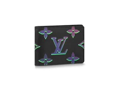Pre-owned Louis Vuitton Men's  Wallet Ple In Black Borealis