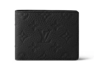 Pre-owned Louis Vuitton Men's  Wallet Ple Taurillon In Black