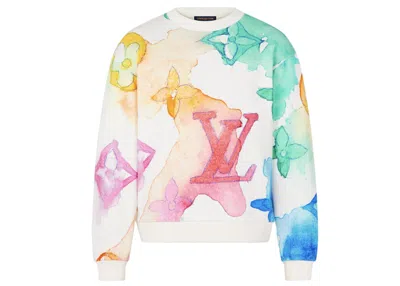 Pre-owned Louis Vuitton Men's  Watercolor Giant Monogram Sweatshirt In White