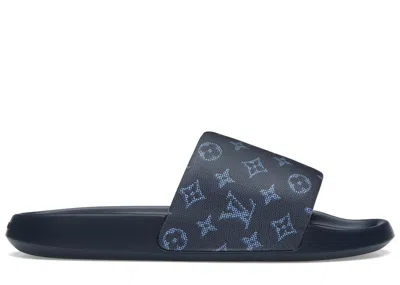 Pre-owned Louis Vuitton Men's  Waterfront Mule Marine Sneakers In Navy Blue