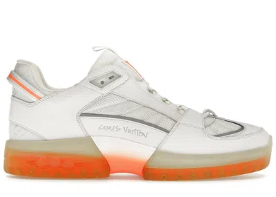 Pre-owned Louis Vuitton Men's  X Lucien Clark A View Sneaker Sneakers In White/orange In Multi