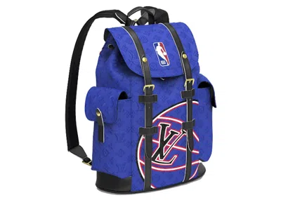 Pre-owned Louis Vuitton Men's  X Nba Christopher Mm Backpack In Blue