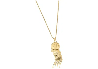 Pre-owned Louis Vuitton Men's  X Nba Flying Ball Necklace In Gold