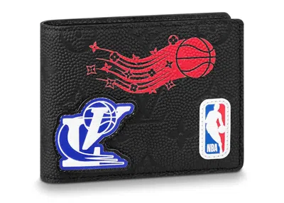 Pre-owned Louis Vuitton Men's  X Nba Hero Jacket Leather Ple Wallet Monogram In Black