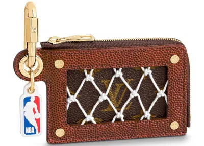 Pre-owned Louis Vuitton Men's  X Nba Legacy Net Zippy Card Holder In Black/brown