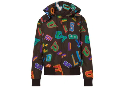 Pre-owned Louis Vuitton Men's  X Nba Letters Hooded Blouson In Brown