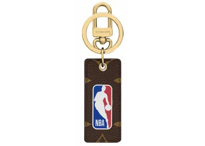 Pre-owned Louis Vuitton Men's  X Nba Letters Tab Key Holder & Bag Charm Monogram In Brown